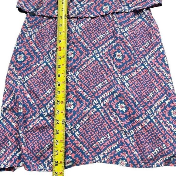West Loop Colorful Print Two-Tier Summer Mini Sundress Blue/Pink/White S… - Picture 11 of 12